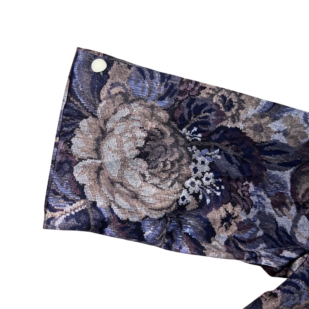 Vintage 80s MCS Ltd New York Floral Tapestry Women's Midi Dress Size 12 USA - Picture 6 of 16